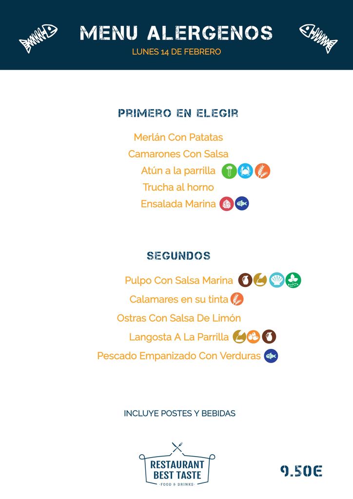 Plantillas De Menus Con Alérgenos Para Editar 4871