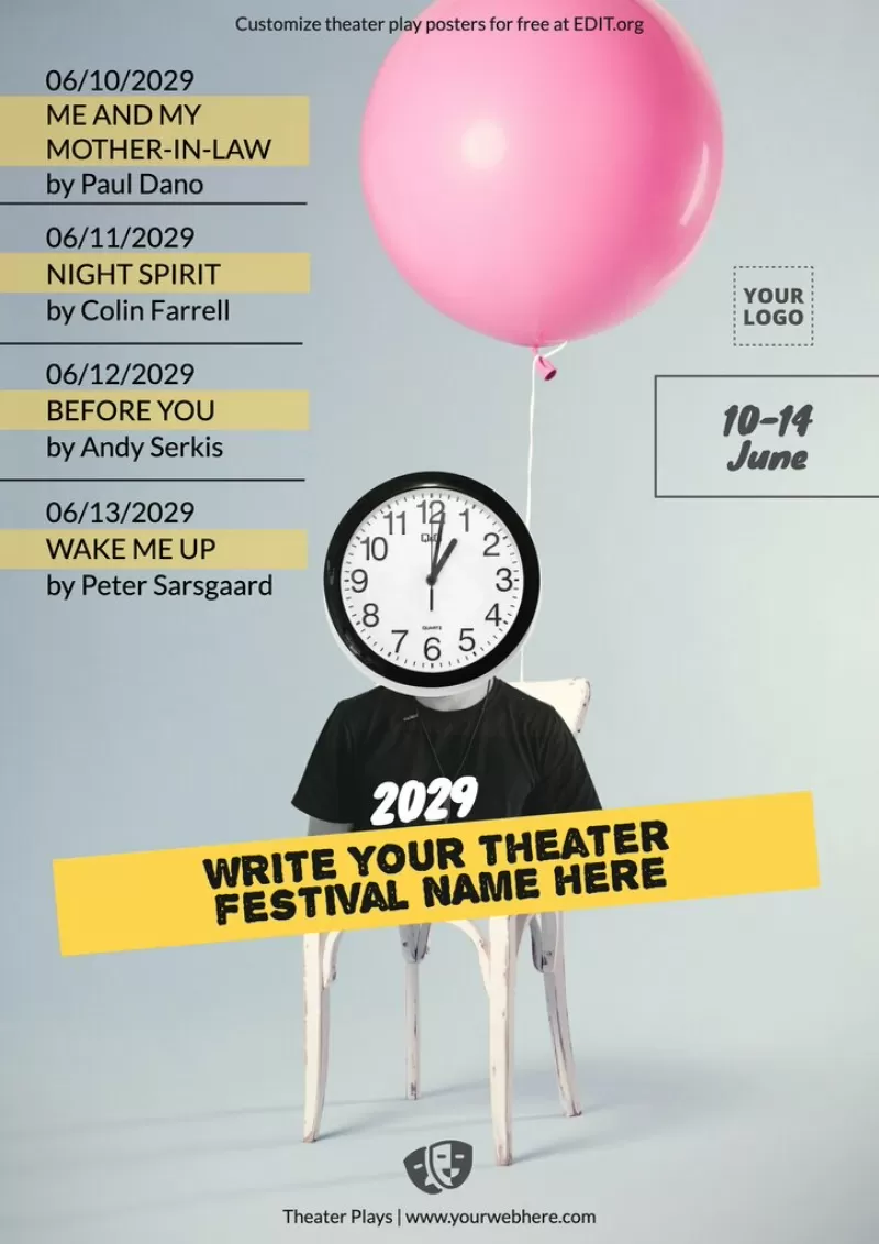 Customizable theatre festival poster
