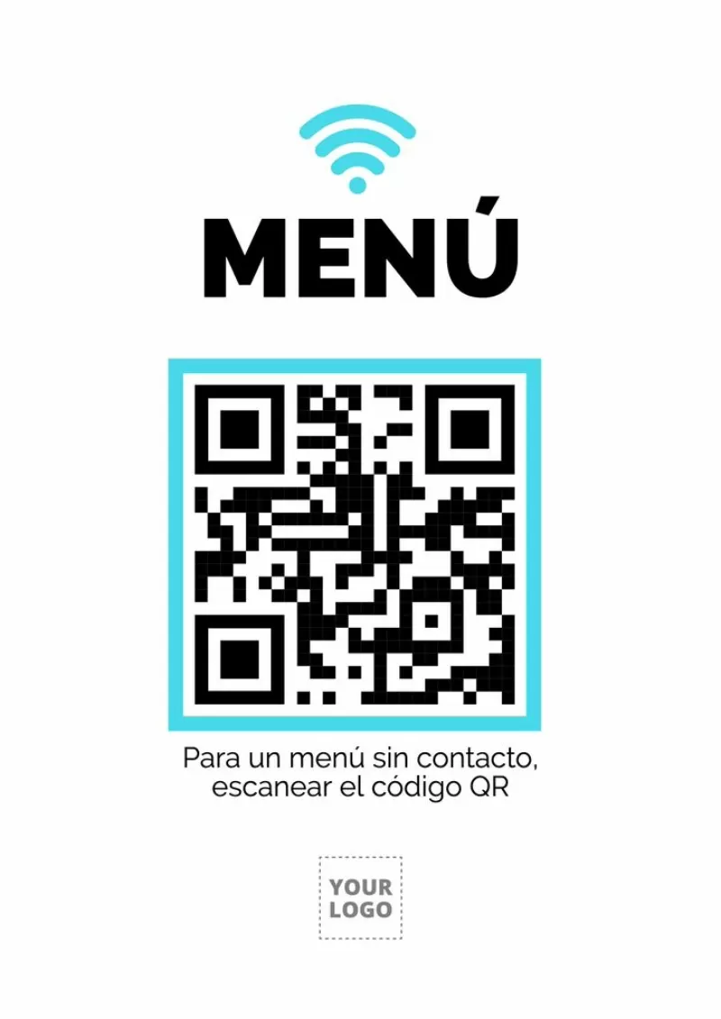Plantilla para poner código QR para escanear el menú de tu restaurante
