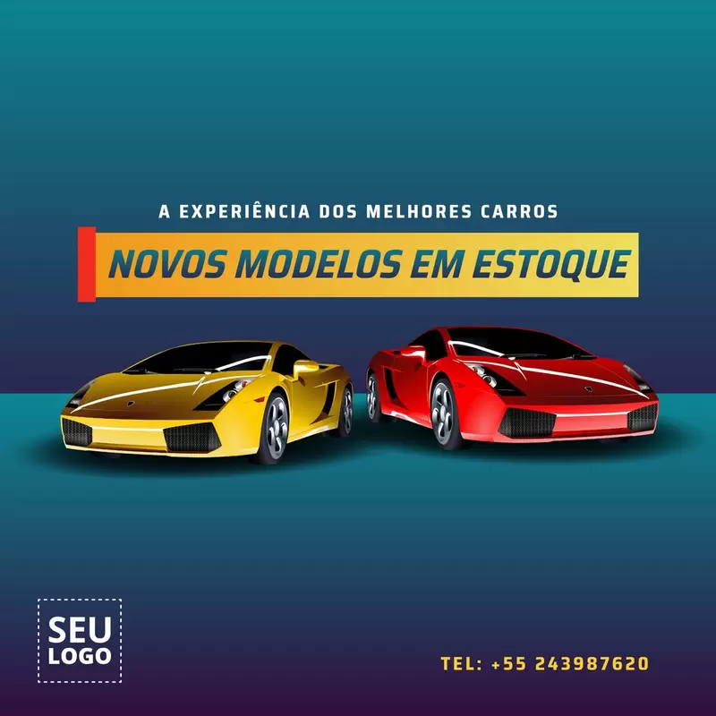 Banner editável para promover os novos modelos de carros