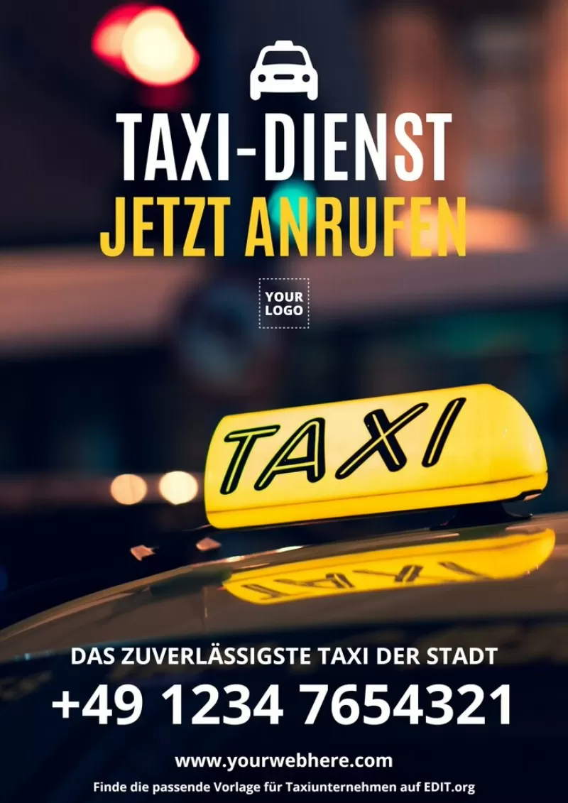Online editierbare Vorlagen für Taxiunternehmen