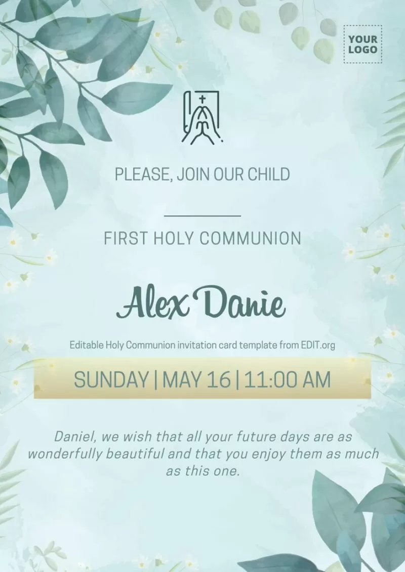 First Communion invitation Templates