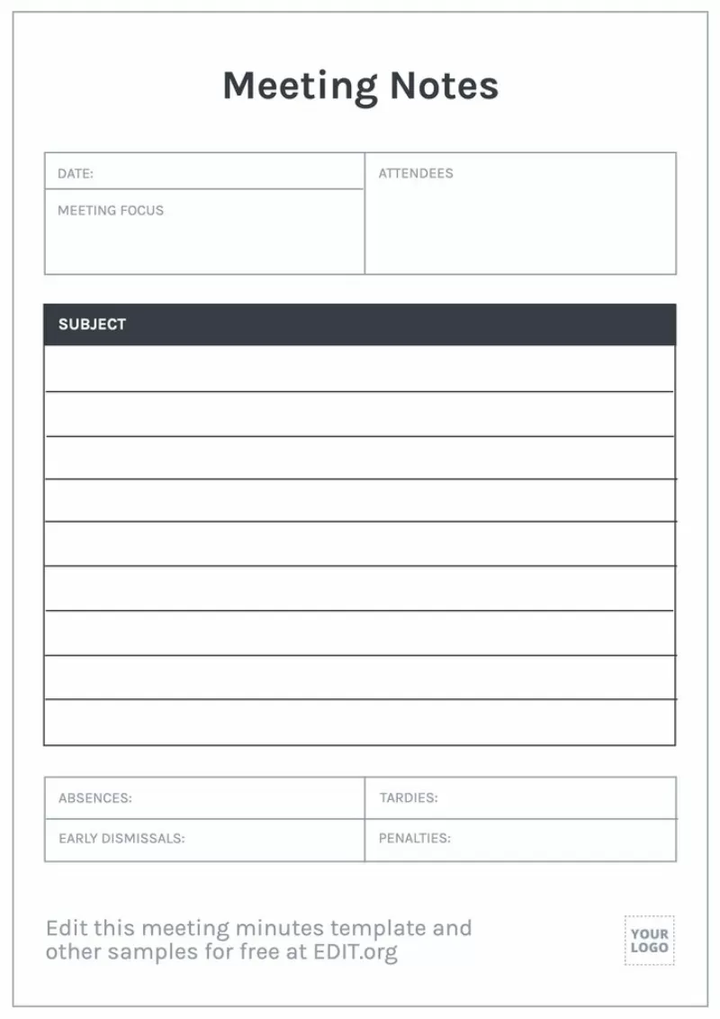 Free Meeting Notes Template