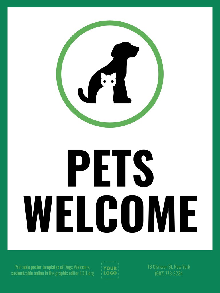 Dogs printable templates and signs (customizable)