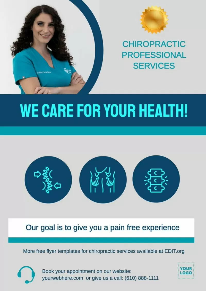 Online poster templates for chiropractor ads