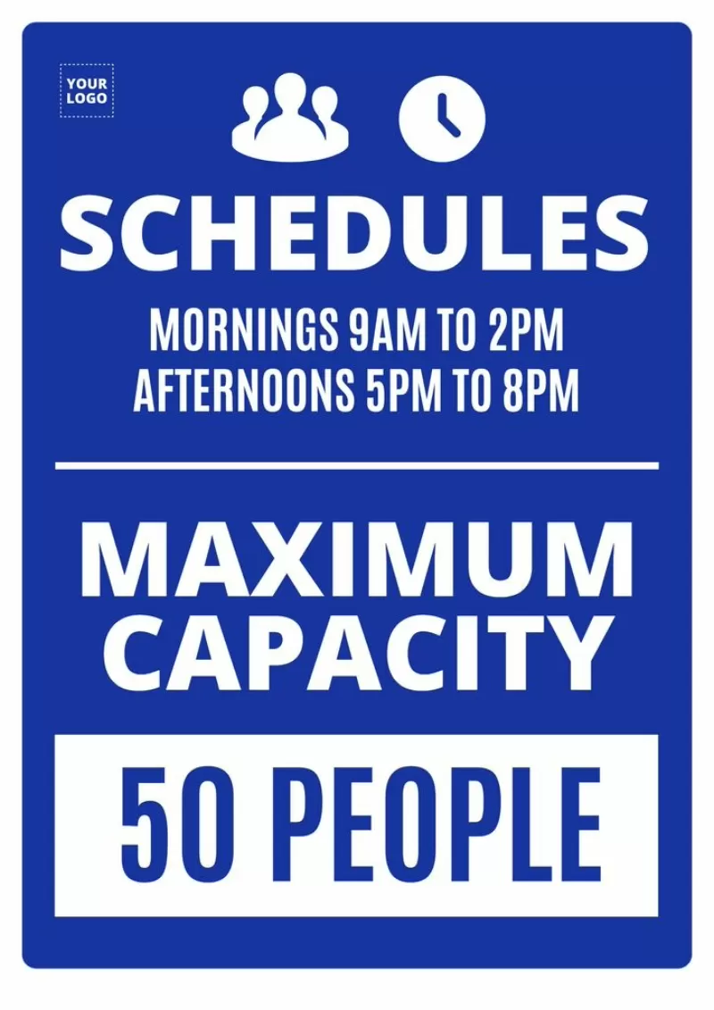 Maximum capacity schedule poster template