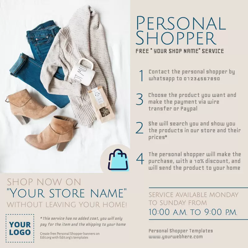 Free editable banners for fashion shopper services