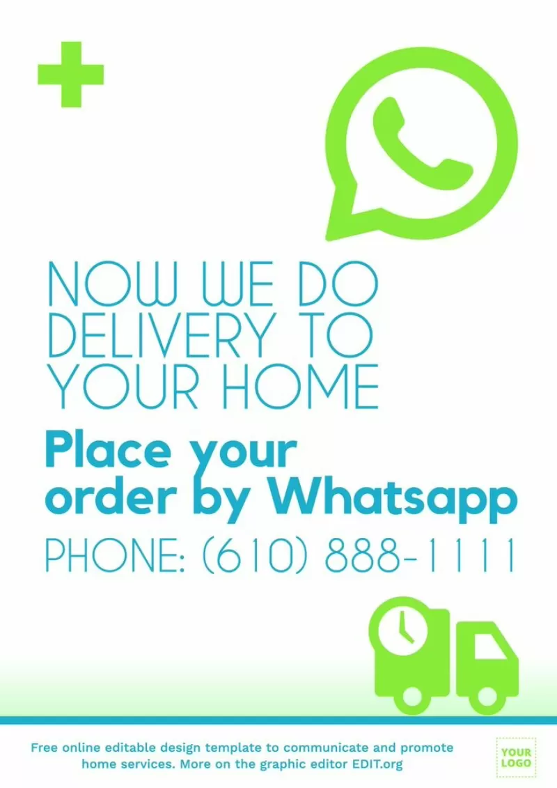 Home delivery poster for online orders to edit online