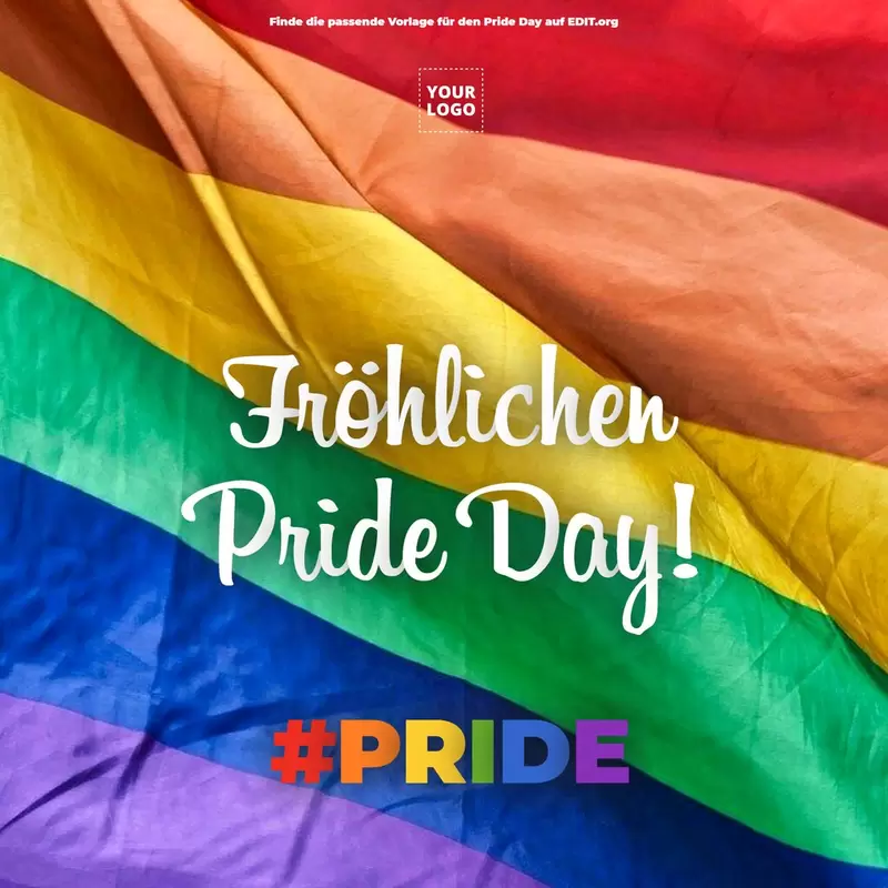 Online bearbeitbare Vorlagen für den Pride Day