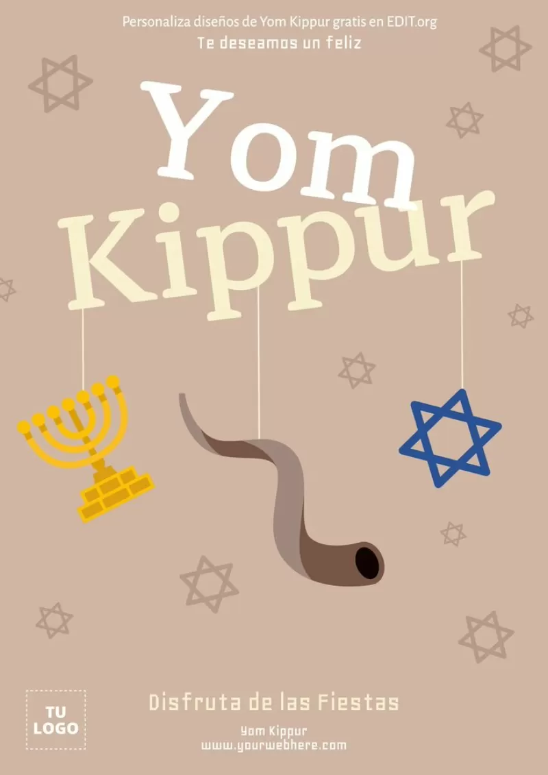 Carteles editables de Yom Kippur para imprimir