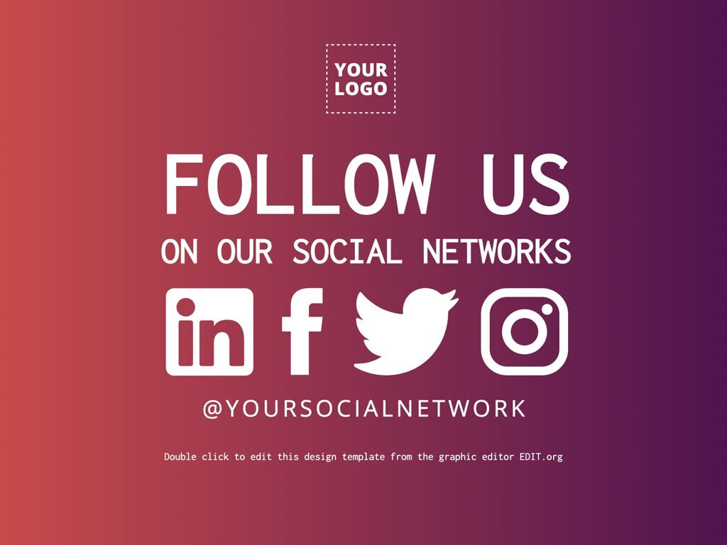 Follow Us On Social Media Template