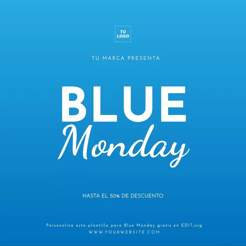 Blue Monday plantilla gratis, imagen editable