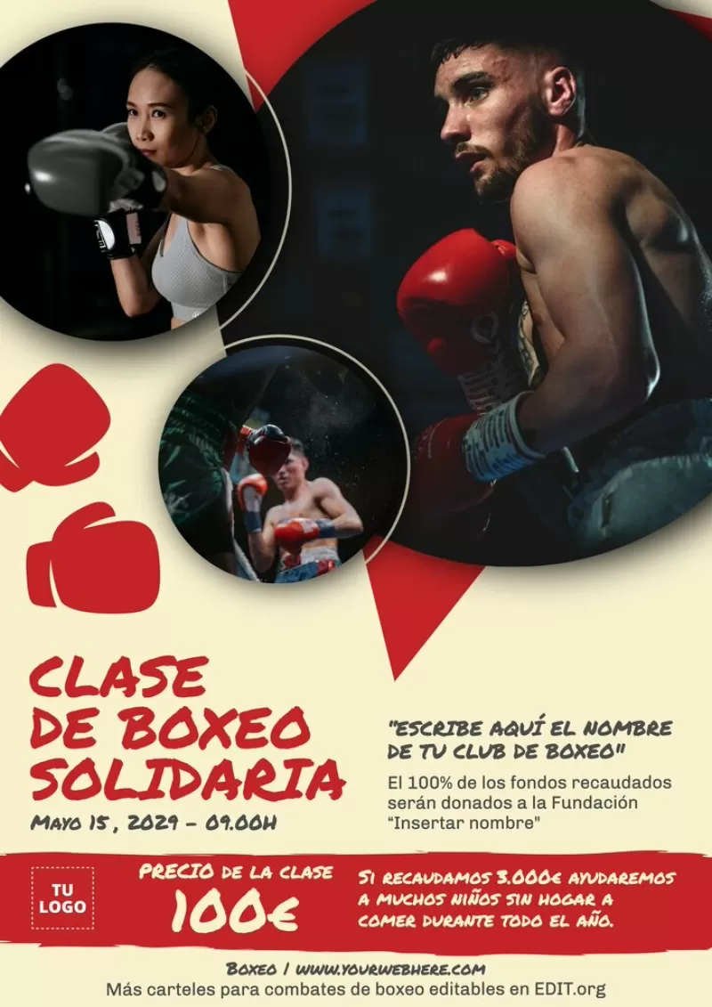 Diseños de carteles de boxing para personalizar gratis