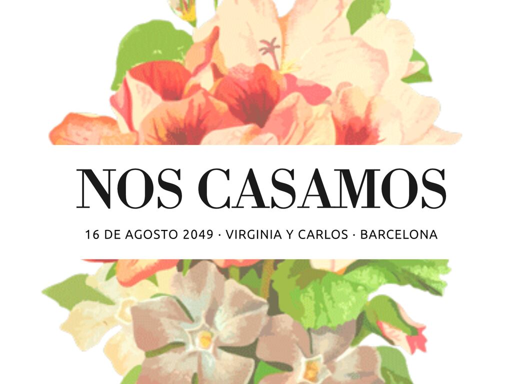 Convite de casamento floral rosas Edite Online