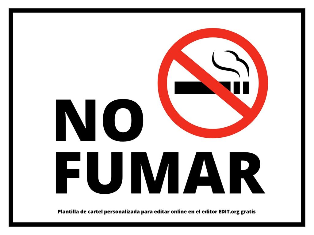 Carteles de prohibido fumar editables online