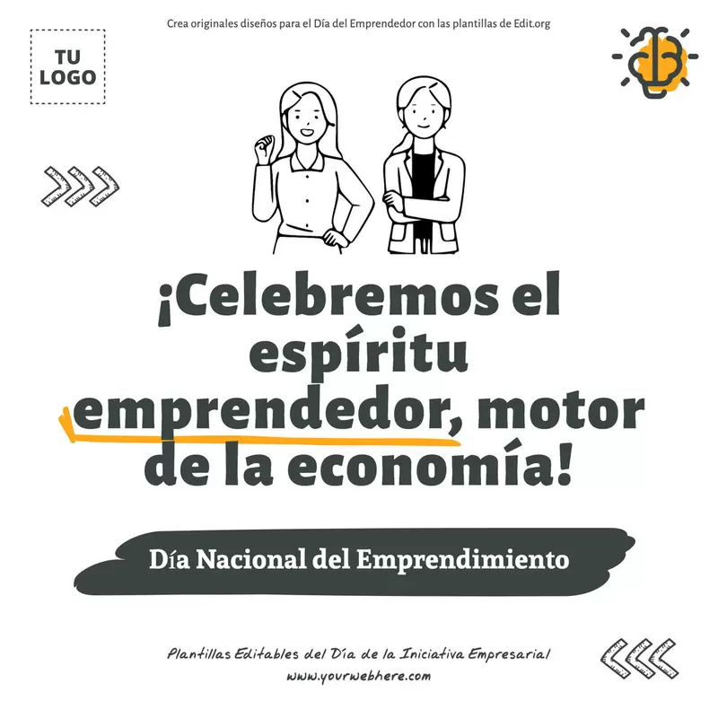 Diseños con frases del 16 de abril Día del Emprendimiento