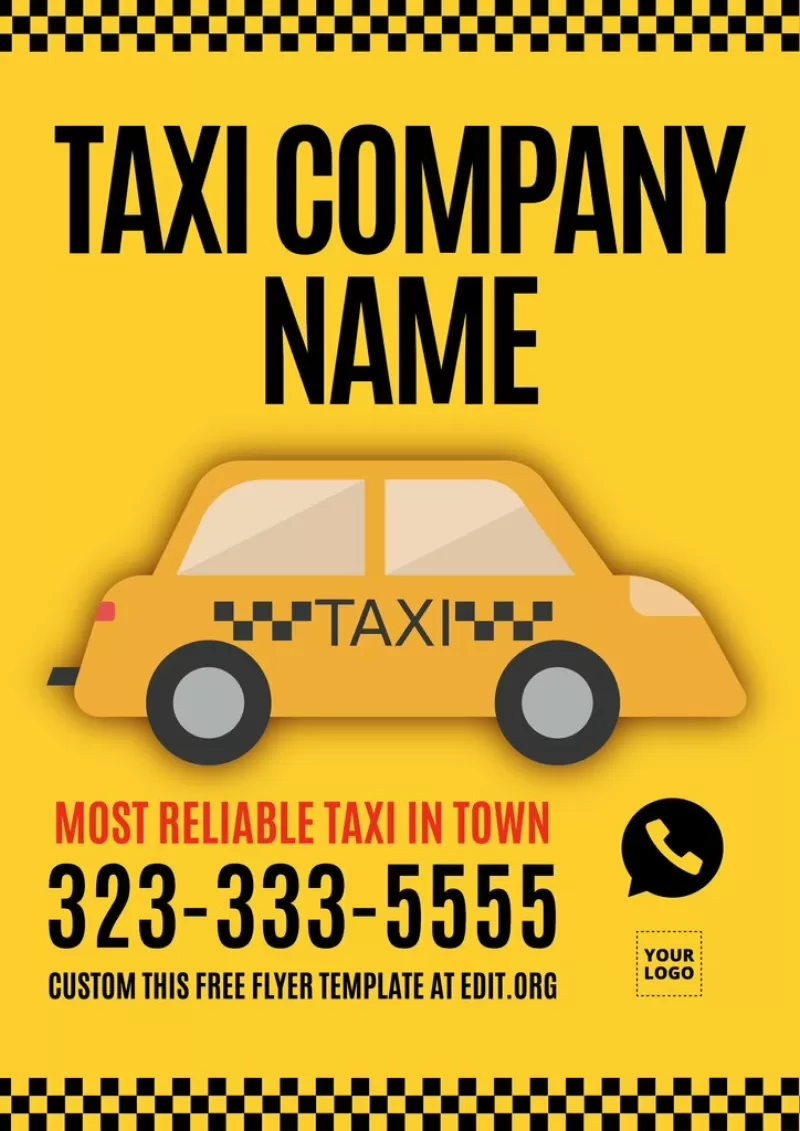 Taxi Service flyer template, customizable online
