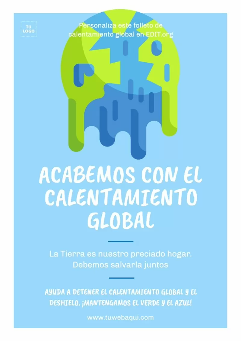 Plantilla de folleto del cambio climático personalizable online gratis