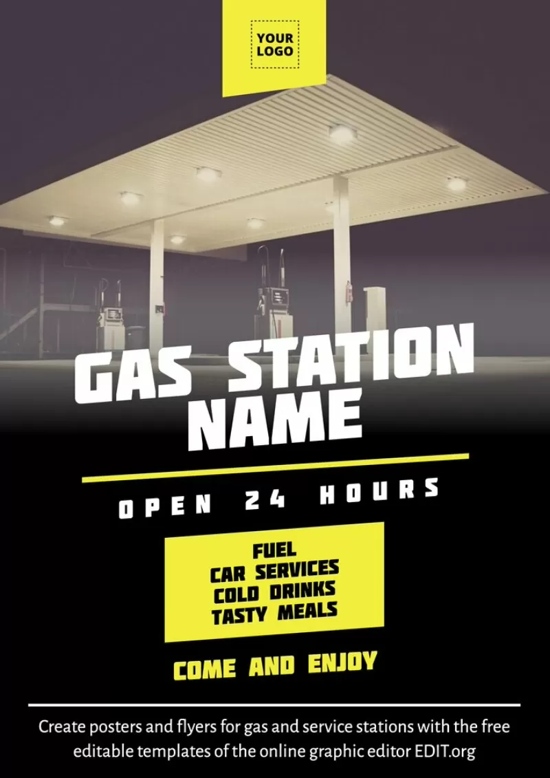 Gas station template design to customize online
