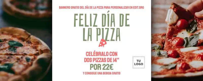 Banner personalizable gratis del Día de la Pizza