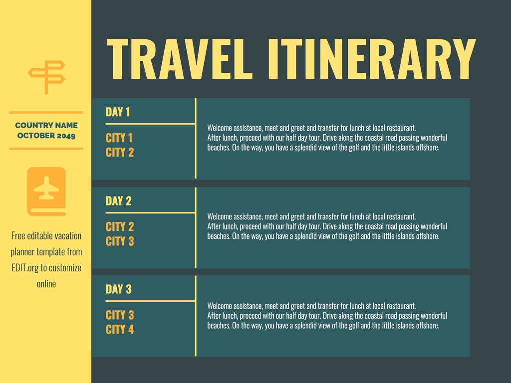 Free Travel Itinerary Templates to Edit and Print