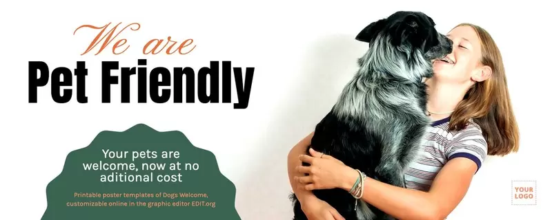 Pet friendly banner to edit online for free