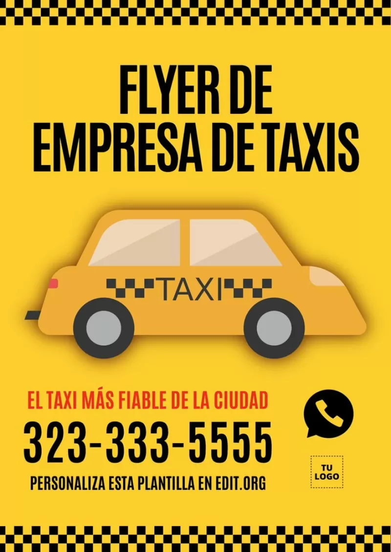 Flyer para personalizar online para empresas de taxi