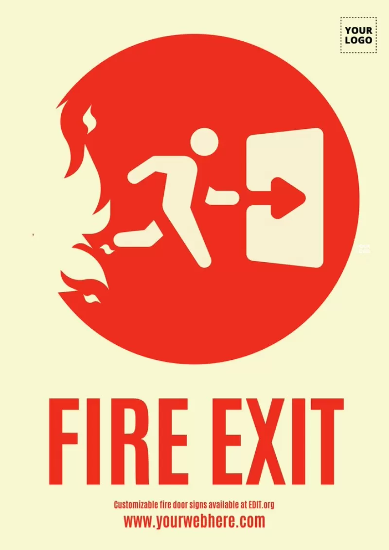 Editable fire door sign templates