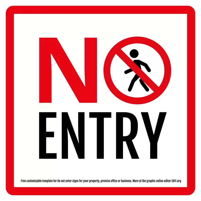 Printable 'Do Not Enter' signs to edit online