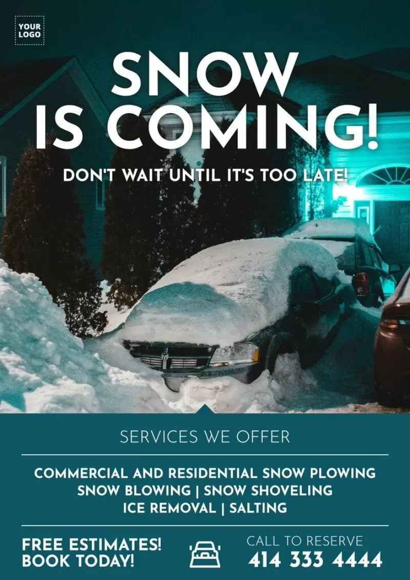 Free Editable Snow Removing Service Designs
