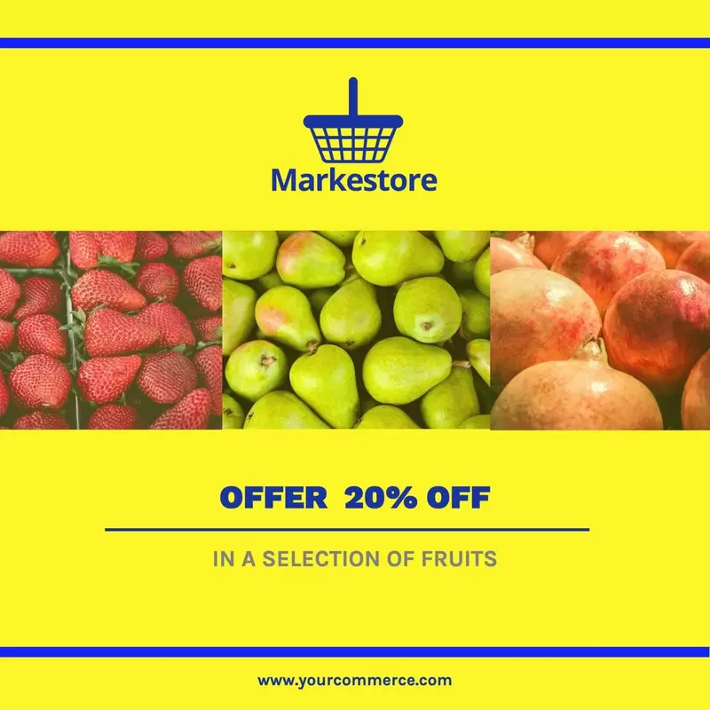 Image modifiable pour les offres et les réductions pour les magasins de fruits