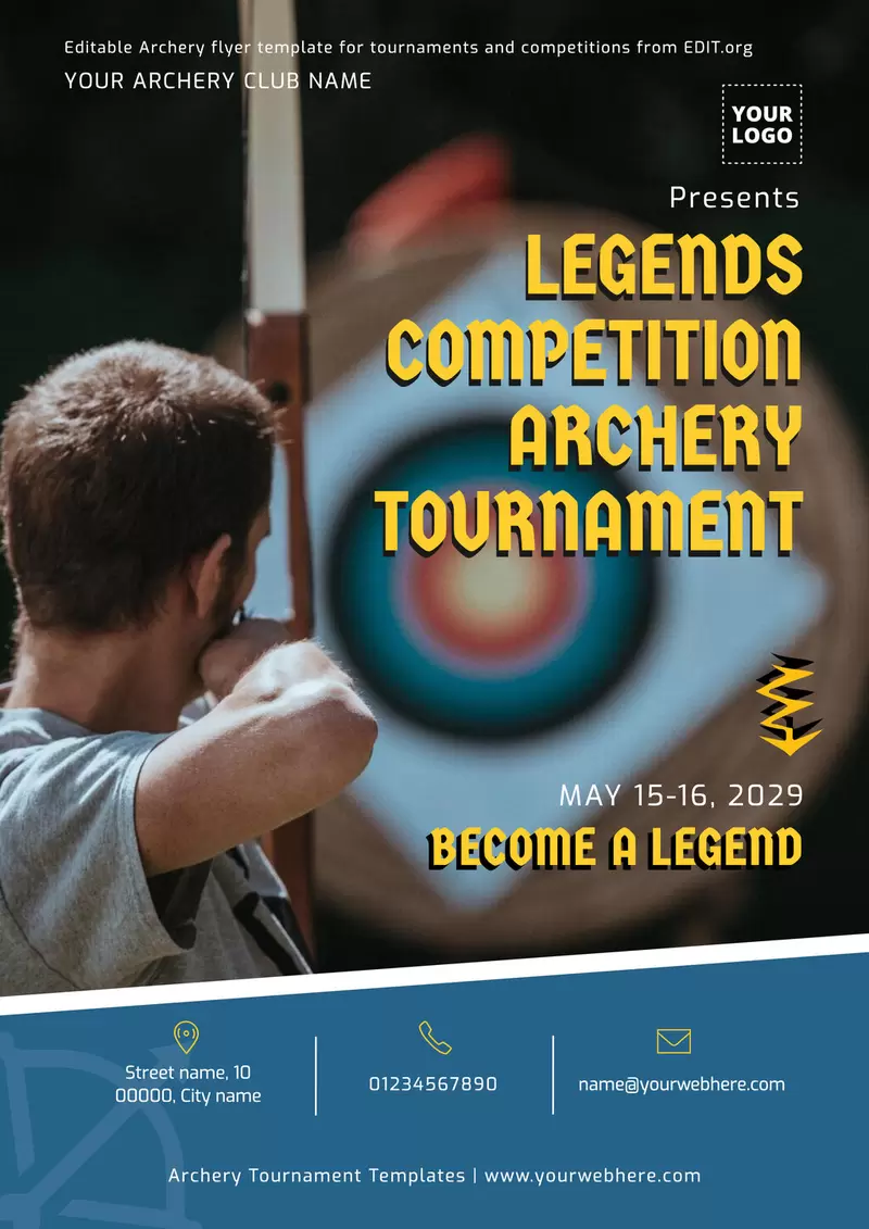 Editable Archery tournament flyer design online