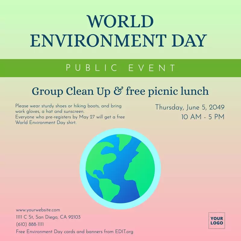 Free World Environment poster with slogan