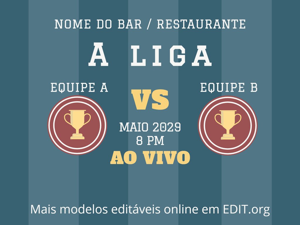 Cartazes para promover jogos de futebol em um bar