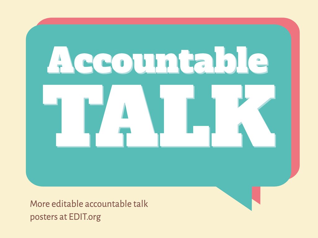 Edit Accountable Talk Poster Templates For Classroom