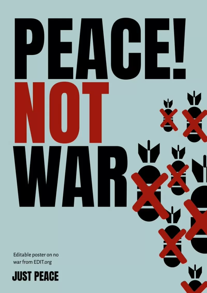 Customizable no more war poster