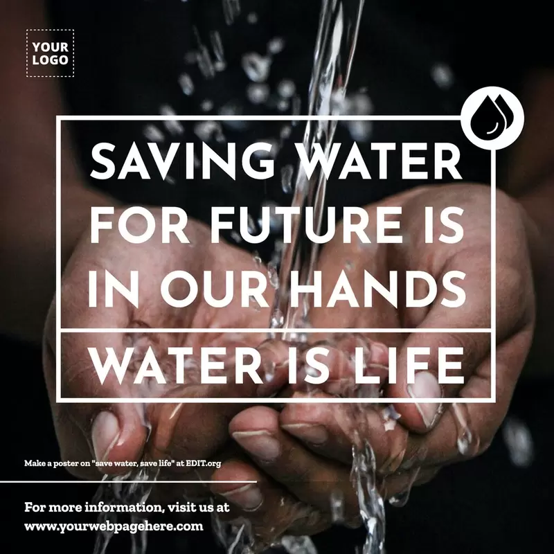 Customizable poster on importance of water conservation