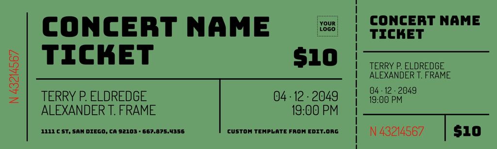 online editable ticket templates