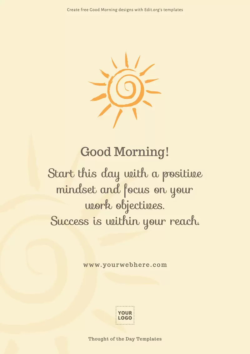Thought of the day motivational image template to customize online