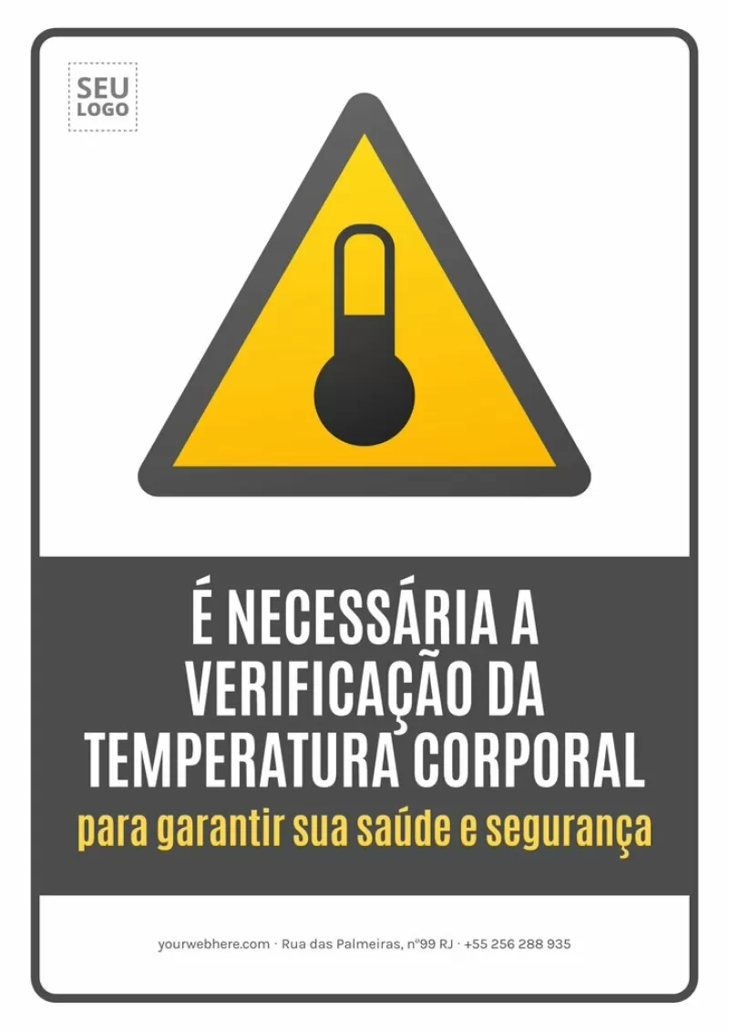Cartaz de punto de controle de temperatura editável online