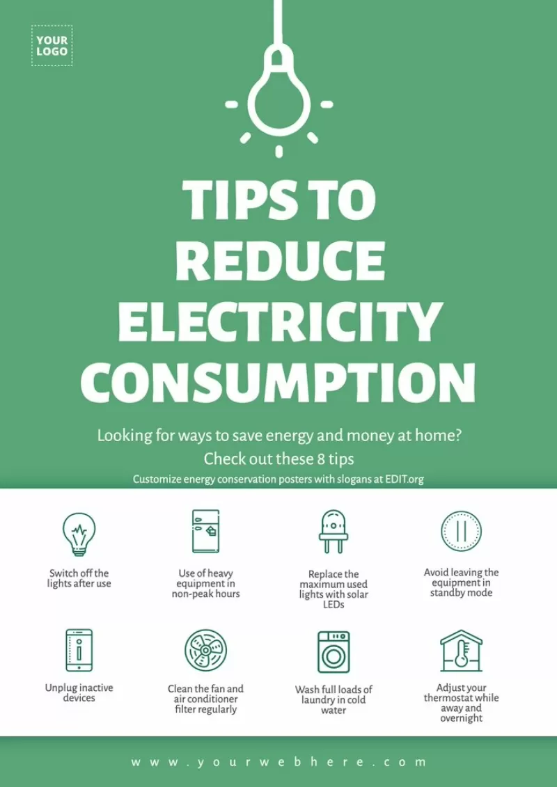 Free energy saving posters for workplace