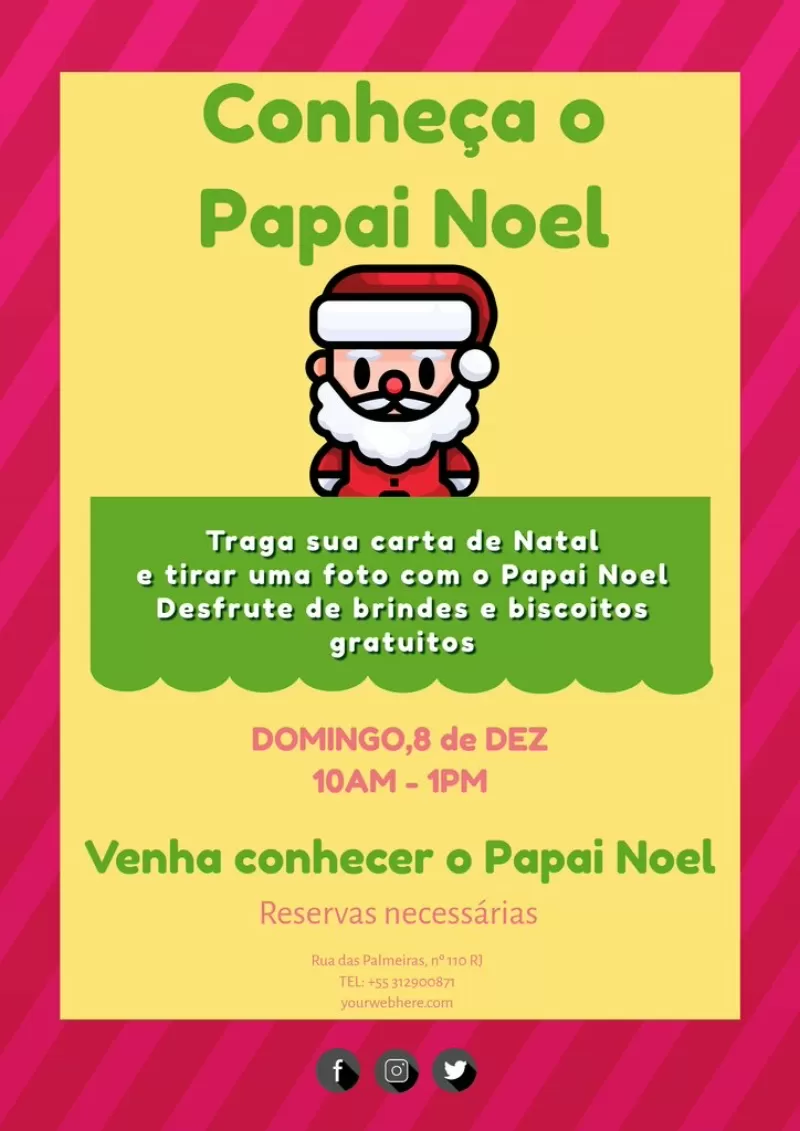 Panfleto personalizáveis para oficina de Papai Noel 