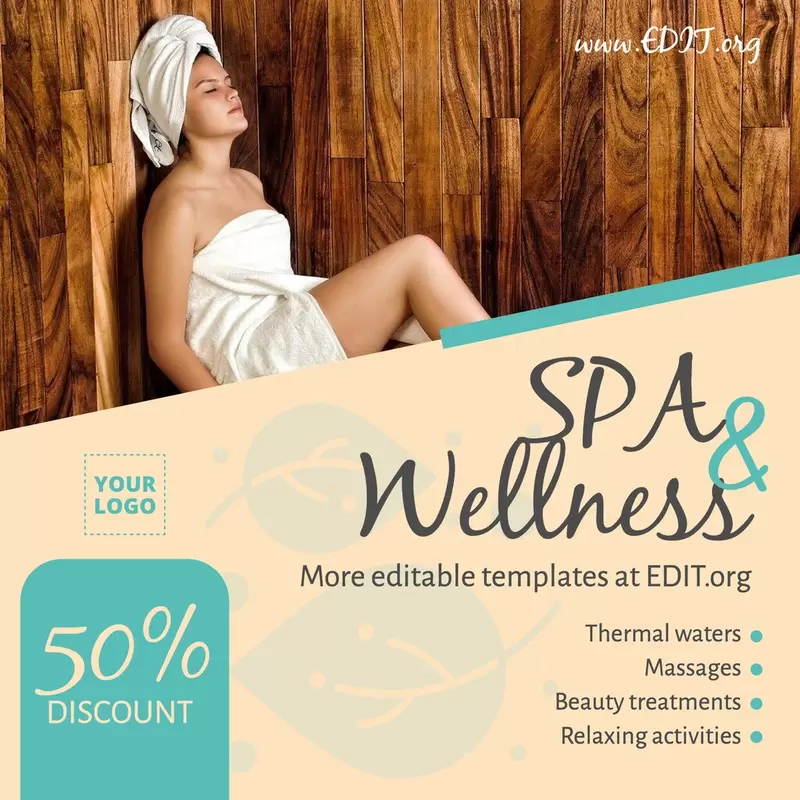 Spa & Wellness design template to create flyers and brochures