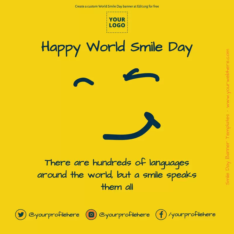 Customizable World Smile Day banner design online