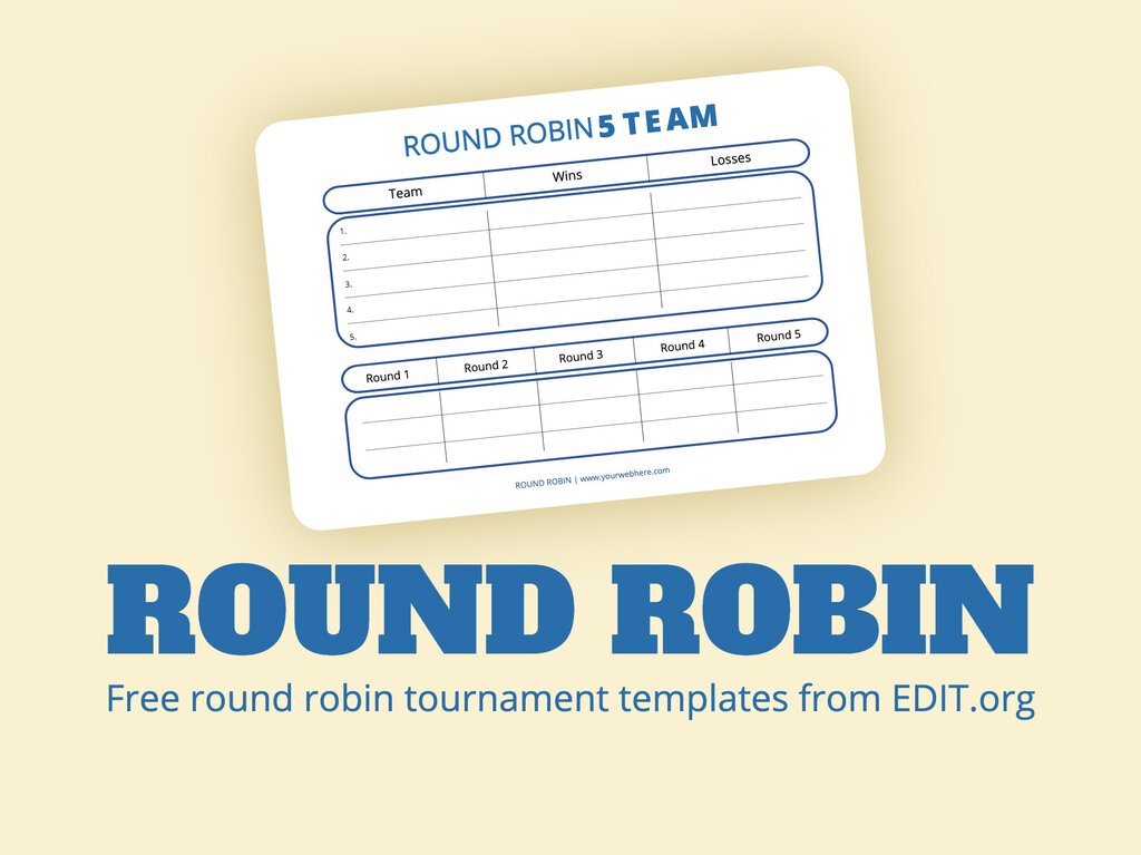 Cws Round Robin Tournament Generator Free Templates 