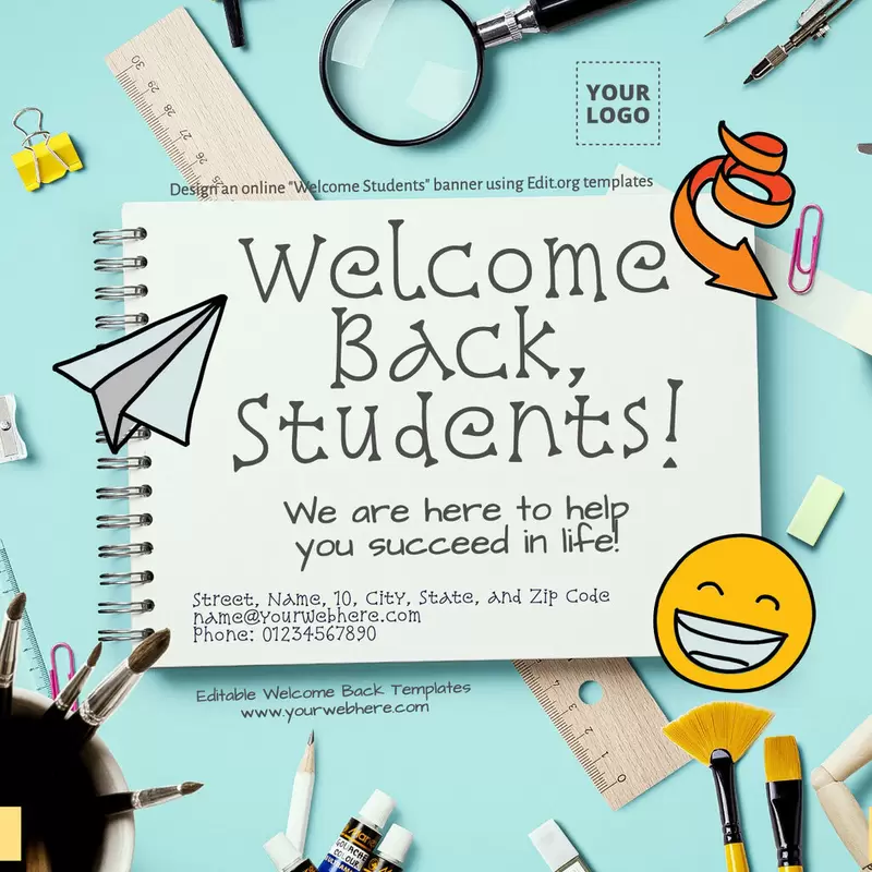 Create Welcome to School banners with free templates