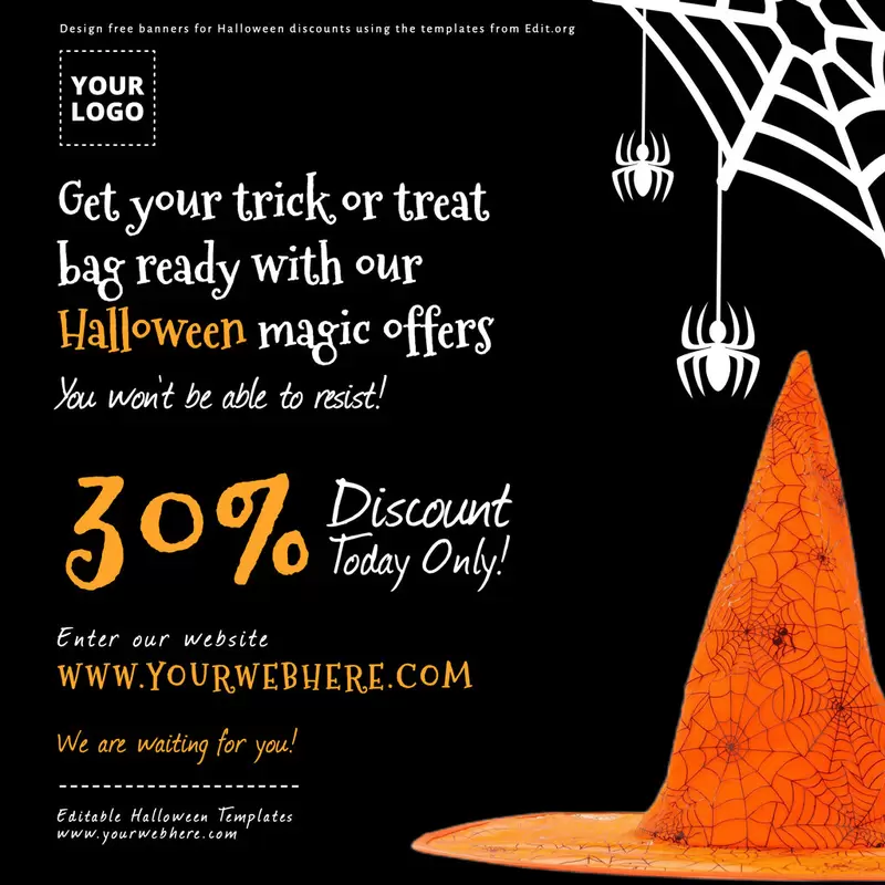 Free customizable Halloween sale template with discounts