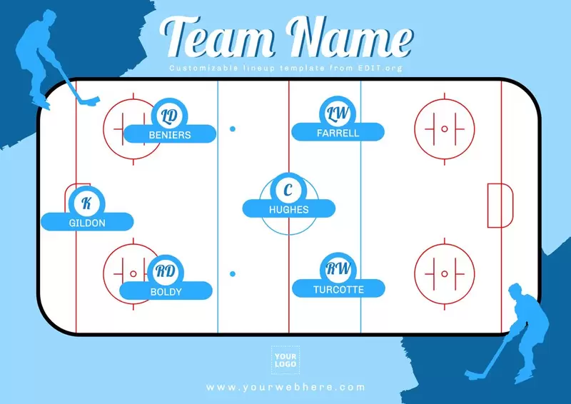 Ice hockey lineup template to print