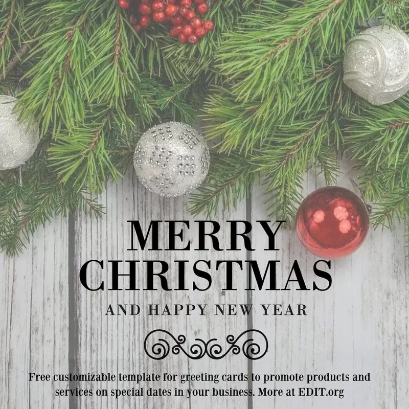 Editierbare Weihnachtskarte zum kostenlosen Bearbeiten online