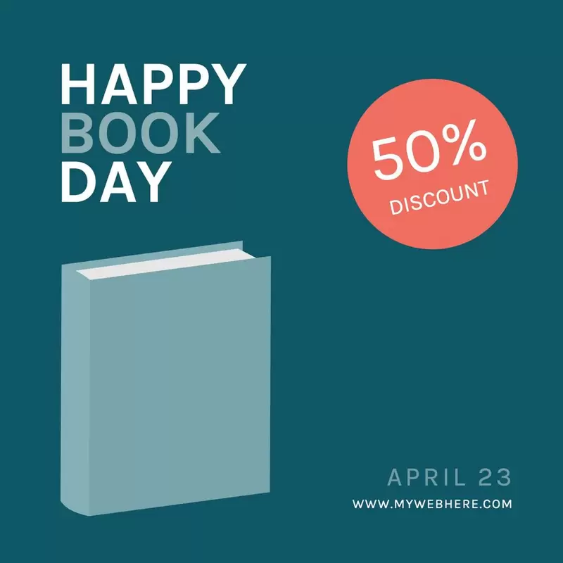 Editable blue banner for Book Day 